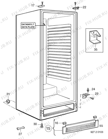 Взрыв-схема холодильника Electrolux ER3307C - Схема узла C10 Cabinet