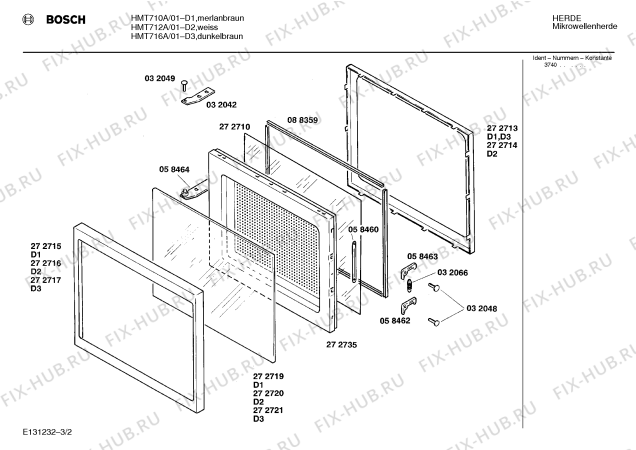 Схема №1 HMT712A с изображением Панель для свч печи Bosch 00272726