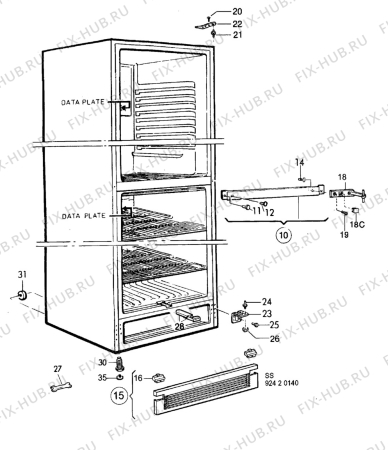 Взрыв-схема холодильника Electrolux AR3119B - Схема узла C10 Cabinet