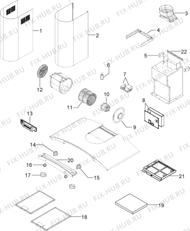 Схема №1 HI629A (F023001) с изображением Сенсорная панель для вентиляции Indesit C00139414