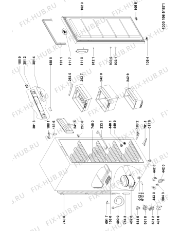 Схема №1 WVE1641 W с изображением Вставка для холодильника Whirlpool 481010611356