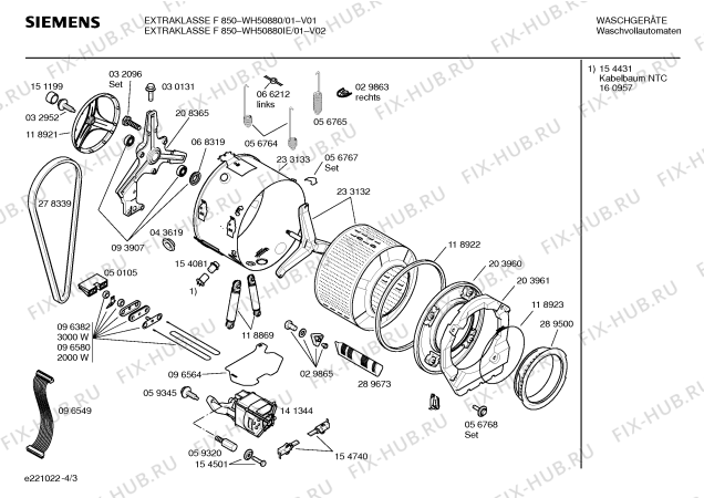Взрыв-схема стиральной машины Siemens WH50880 EXTRAKLASSE F 850 - Схема узла 03