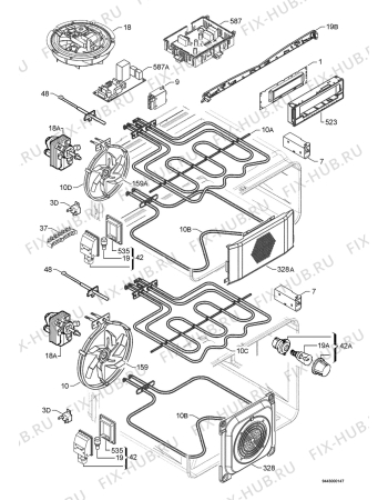 Взрыв-схема плиты (духовки) Electrolux EOD68043X - Схема узла Electrical equipment 268