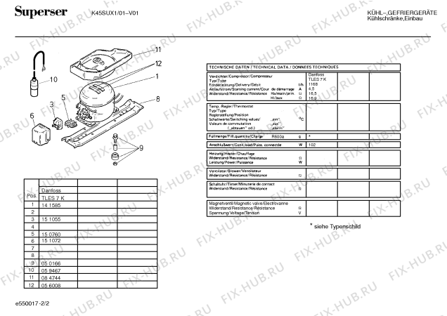 Схема №1 K45SUX1 с изображением Клапан для холодильной камеры Bosch 00297343