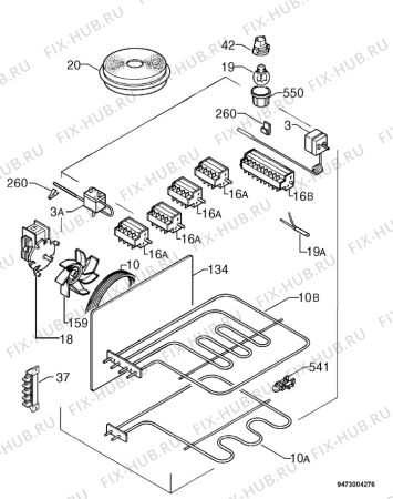 Взрыв-схема плиты (духовки) Electrolux EK6730W - Схема узла Electrical equipment 268