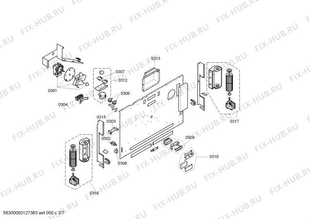 Схема №3 EB388210 с изображением Стержень для плиты (духовки) Bosch 00667476
