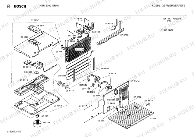 Взрыв-схема холодильника Bosch KSU3702GR - Схема узла 02