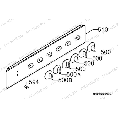 Взрыв-схема плиты (духовки) Zanussi HM214A - Схема узла Command panel 037