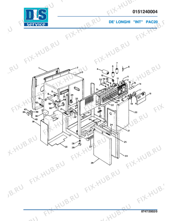 Схема №1 PAC 20 с изображением Покрытие для сплит-системы DELONGHI 706997