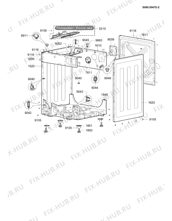 Схема №2 WA 5080 LI с изображением Лючок для стиралки Whirlpool 480111104837