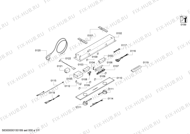 Схема №1 AC482180 с изображением Кабель для вытяжки Bosch 00652579