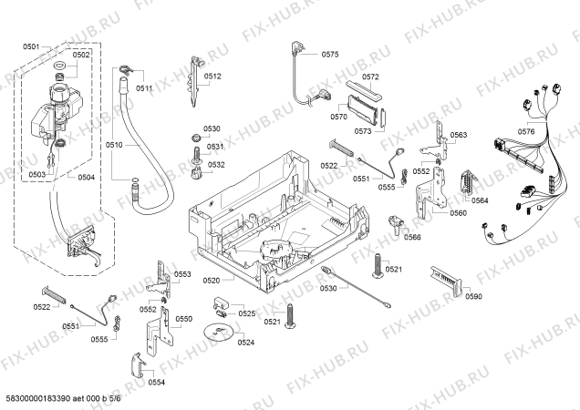 Взрыв-схема посудомоечной машины Bosch SMV69P10EU Platin Edition - Схема узла 05