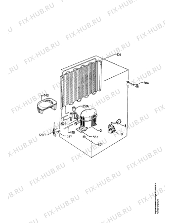 Взрыв-схема холодильника Aeg KT171 - Схема узла Refrigerator cooling system