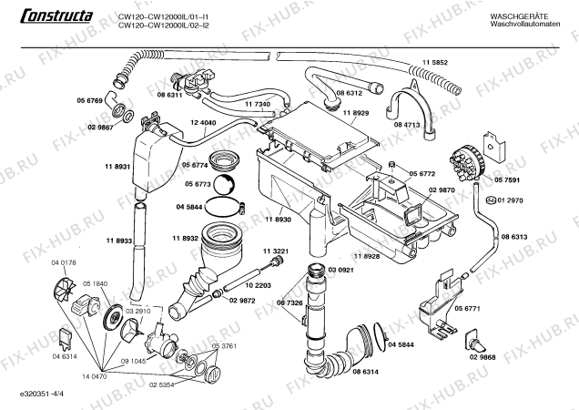 Схема №2 CW12000II CW1200 с изображением Панель для стиралки Bosch 00271559