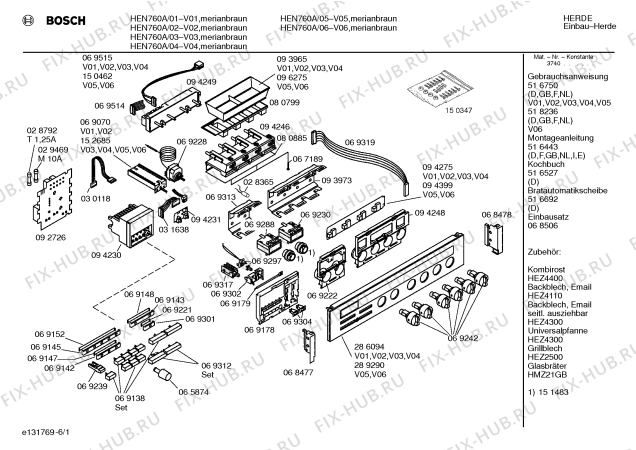 Схема №3 HEN760A с изображением Панель для электропечи Bosch 00286094