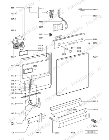 Схема №2 GSFH 1541 WS с изображением Обшивка для посудомоечной машины Whirlpool 481245373015