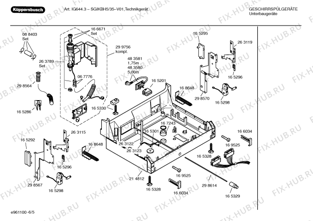 Взрыв-схема посудомоечной машины Kueppersbusch SGIKBH5 Art:IG644.3 - Схема узла 05