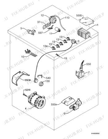 Взрыв-схема стиральной машины Electrolux EWF861 - Схема узла Electrical equipment 268