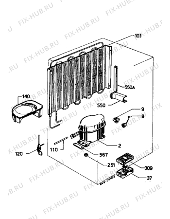 Взрыв-схема холодильника Zanussi ZI6160 - Схема узла Cooling system 017