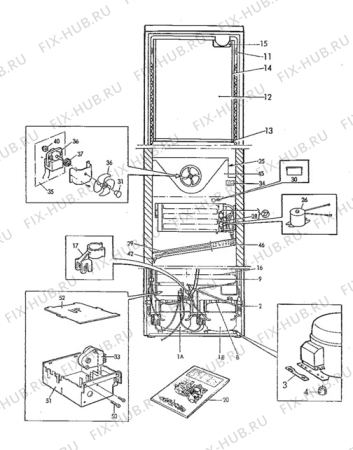 Взрыв-схема холодильника Zanussi ZF67/42FF - Схема узла Cooling system 017