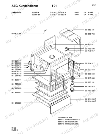 Взрыв-схема плиты (духовки) Aeg 5000F-W DK - Схема узла Section2