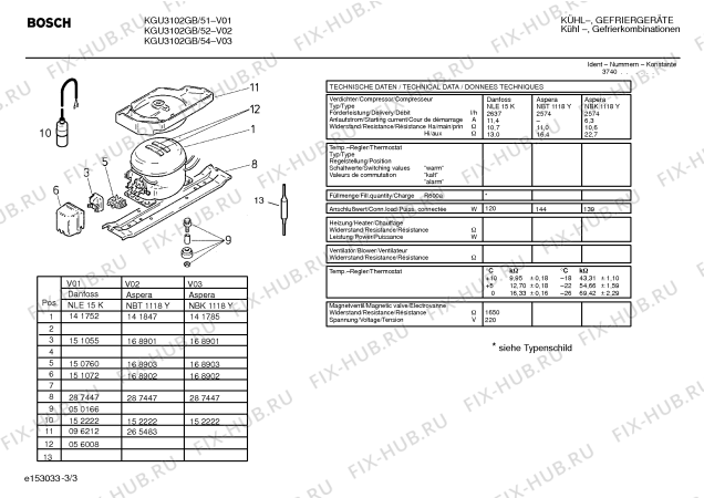 Схема №2 KGE3301GB с изображением Толкатель для холодильной камеры Bosch 00153302