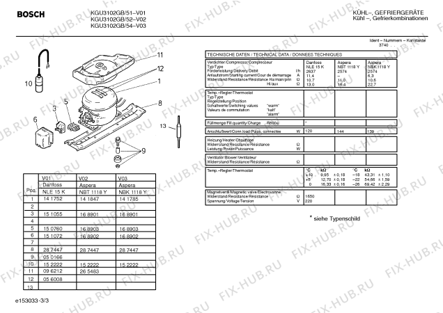 Схема №2 KGU3102GB с изображением Панель управления для холодильника Bosch 00352569