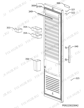 Взрыв-схема холодильника Electrolux LUC5NA24X - Схема узла Door