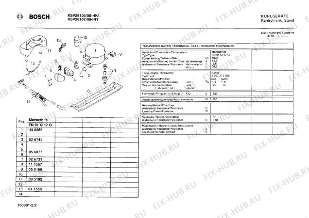 Взрыв-схема холодильника Bosch KSV26104 - Схема узла 02