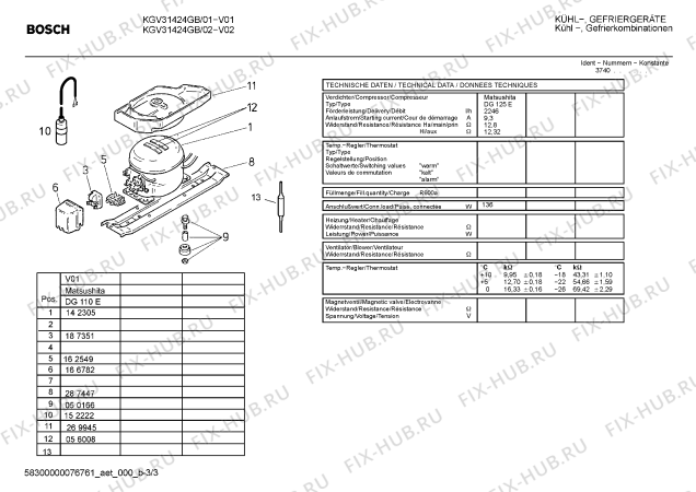 Схема №2 KGV31422 с изображением Инструкция по эксплуатации для холодильника Bosch 00587113