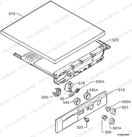 Взрыв-схема стиральной машины Zanussi FLD600 - Схема узла Command panel 037