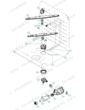 Взрыв-схема посудомоечной машины Asko D5883 XXL TH US   -SS (340988, DW70.4) - Схема узла 03