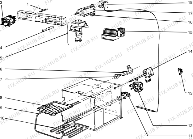 Взрыв-схема плиты (духовки) SCHOLTES F406EARTIC (F008904) - Схема узла