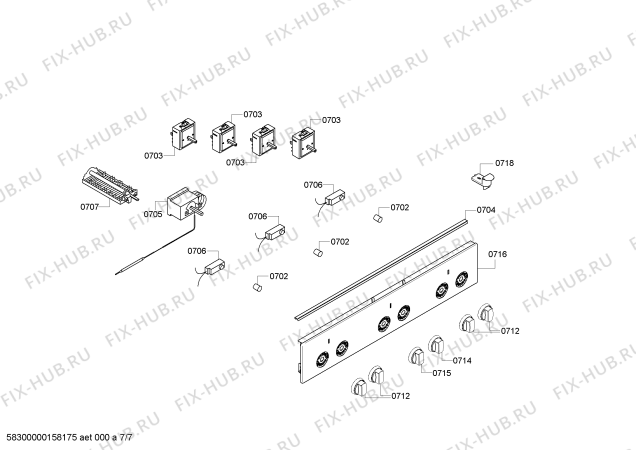 Взрыв-схема плиты (духовки) Bosch HCL422127V - Схема узла 07