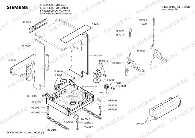 Схема №2 SPI2432CH с изображением Инструкция по установке/монтажу для посудомоечной машины Siemens 00514197