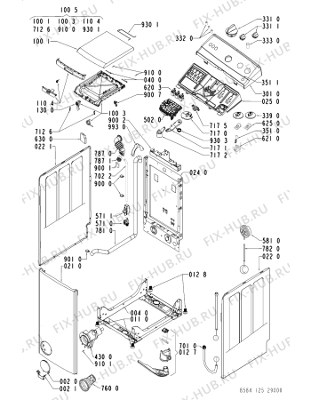Схема №1 EV 1250 с изображением Декоративная панель для стиральной машины Whirlpool 481245214275