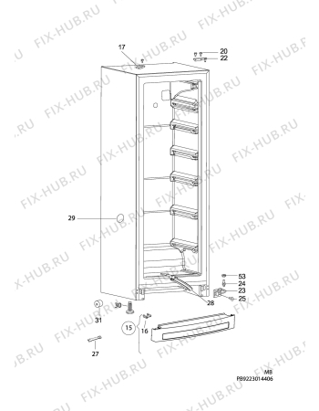 Взрыв-схема холодильника Electrolux EUF2500AOW - Схема узла C10 Cabinet