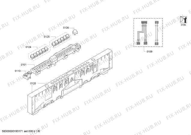 Схема №3 SMV53M30GB tp3 с изображением Силовой модуль запрограммированный для посудомоечной машины Bosch 12015016