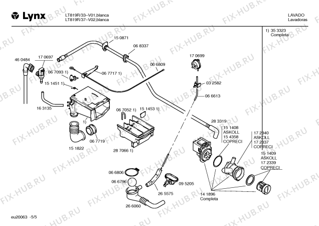 Схема №1 LT819R/37 LT819/INOX с изображением Кабель для стиральной машины Bosch 00354509