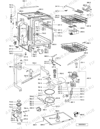 Взрыв-схема посудомоечной машины Bauknecht GSFH 1640 WS - Схема узла