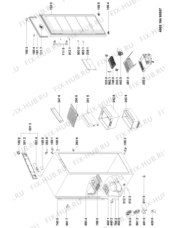 Схема №1 CV140/EG/NF с изображением Корпусная деталь для холодильника Whirlpool 481010442061