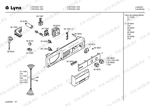 Схема №2 LT810 с изображением Панель для стиральной машины Bosch 00209041