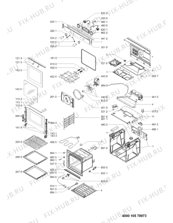 Схема №1 AKZM 837/WH с изображением Панель для плиты (духовки) Whirlpool 481010602682