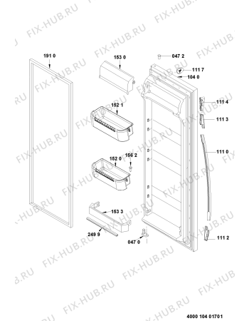 Взрыв-схема холодильника Whirlpool WSC5541NX (F090604) - Схема узла