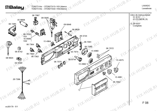 Схема №2 3TE8273 TE8273 IRIS с изображением Панель управления для стиралки Bosch 00290237