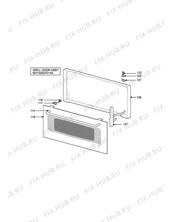 Взрыв-схема плиты (духовки) Parkinson Cowan SIM524WN - Схема узла H10 Grill door assy