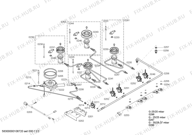 Взрыв-схема плиты (духовки) Bosch PGV975K01N Bosch - Схема узла 02