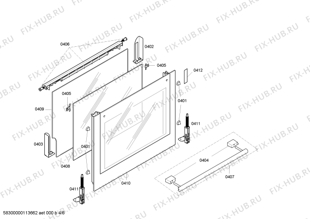 Схема №1 HB760560B с изображением Ручка двери для духового шкафа Siemens 00437126