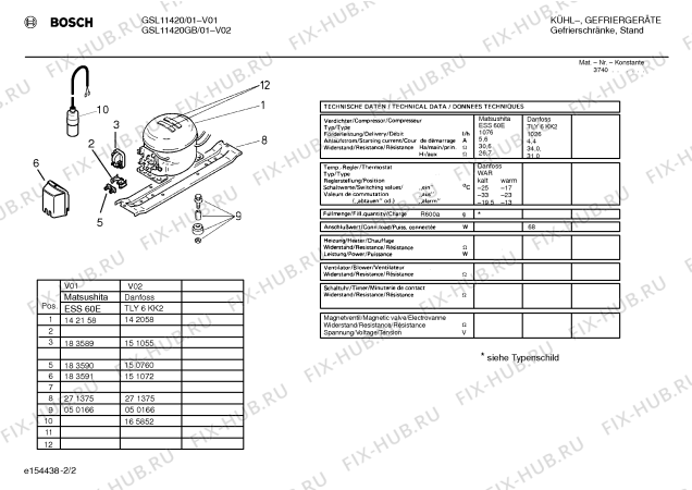 Взрыв-схема холодильника Bosch GSL11420GB - Схема узла 02