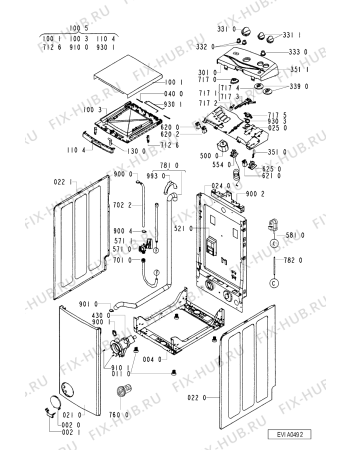 Схема №1 AWT 2280 с изображением Обшивка для стиральной машины Whirlpool 481245213365